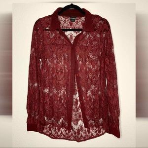 DayTrip Buckle BOHO Maroon Lace Long Sleeve!